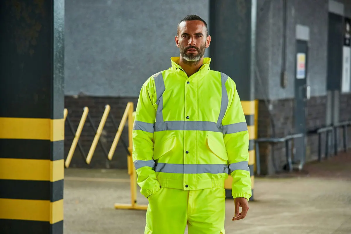 Prortx High Visibility Mens High Visibility Bomber Jacket