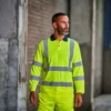 Prortx High Visibility Mens High Visibility Long Sleeve Polo