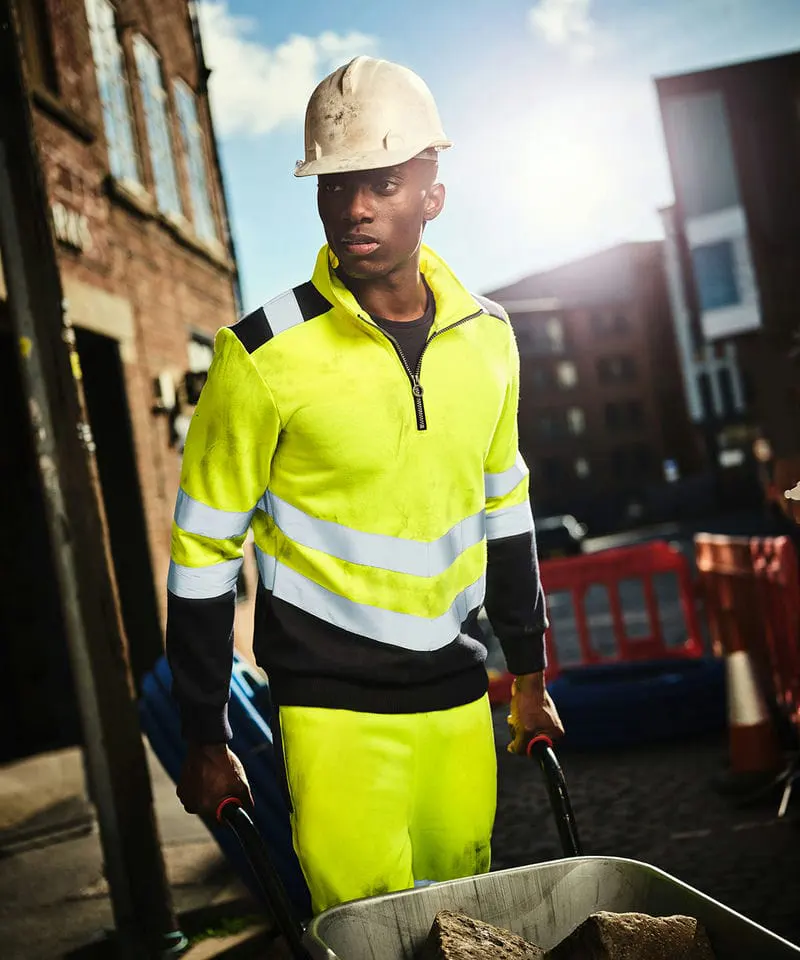Regatta High Visibility Mens Pro Hi Vis ¼ Zip Sweatshirt