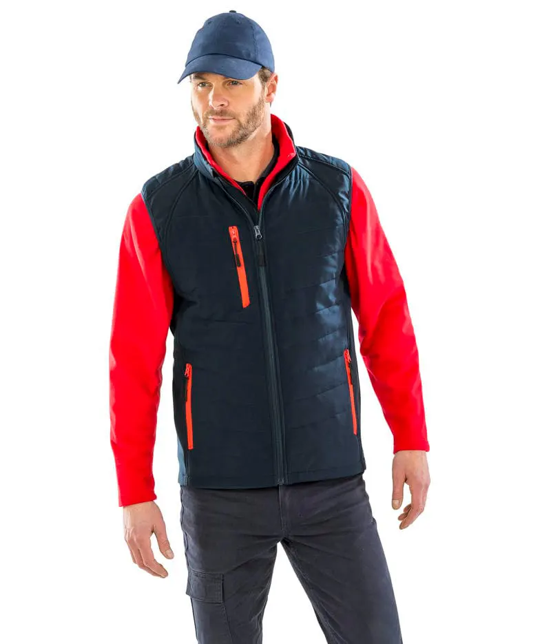 Result Genuine Recycled Mens Compass Padded Softshell Gilet