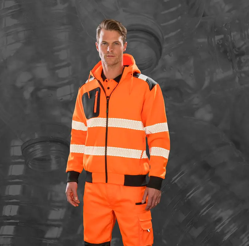 Result Genuine Recycled Mens Recycled Robust Zipped Safety Hoodie