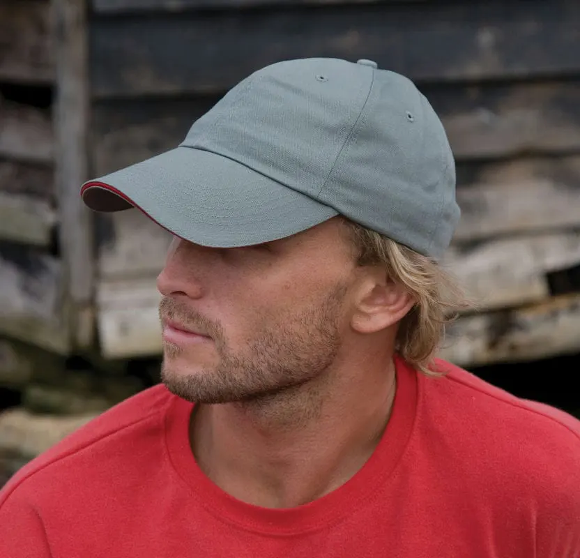 Result Headwear Herringbone Cap With Sandwich Peak