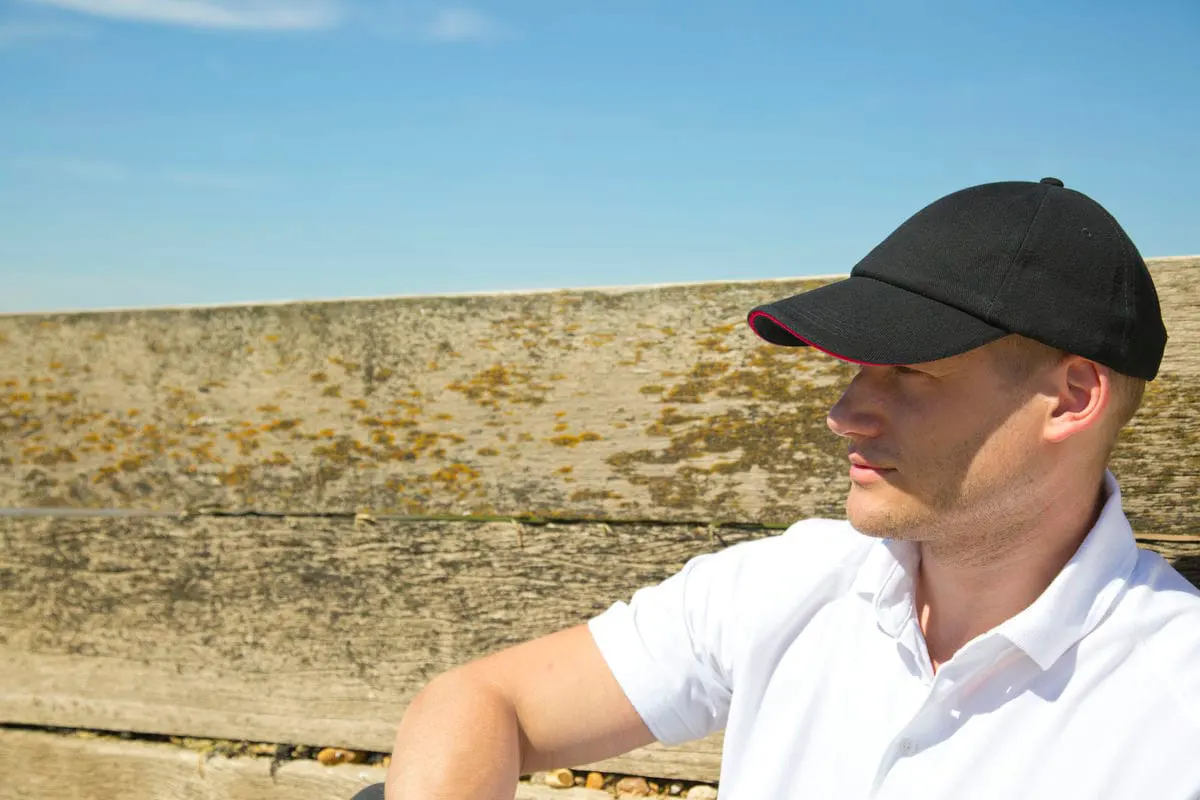 Result Headwear Low Profile Heavy Brushed Cotton Cap With Sandwich Peak