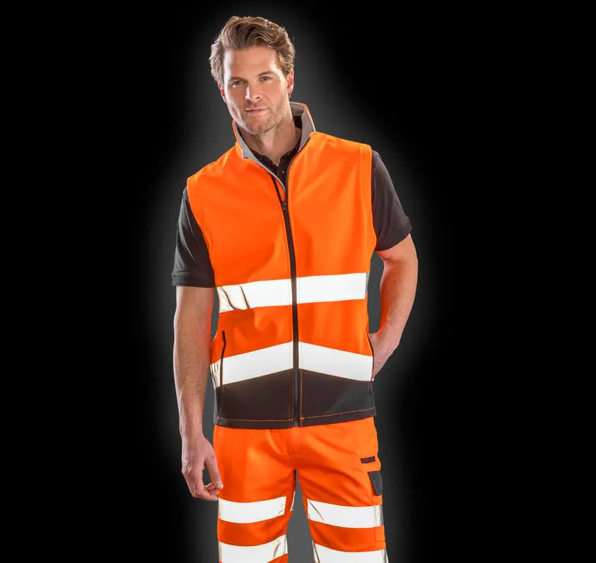 Result Safeguard Mens Printable Safety Softshell Gilet