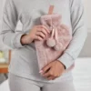 Ribbon Luxury Classic Faux Fur Hot Water Bottle And Cover