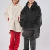 Ribbon Unisex The Kids Ribbon Oversized Cosy Reversible Sherpa Hoodie