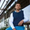 Russell Collection Mens Long Sleeve Herringbone Shirt