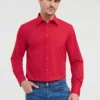 Russell Collection Mens Long Sleeve Polycotton Easycare Fitted Poplin Shirt