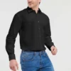 Russell Collection Mens Long Sleeve Pure Cotton Easycare Poplin Shirt