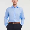 Russell Collection Mens Long Sleeve Tailored Ultimate Non Iron Shirt