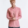 Russell Collection Mens Long Sleeve Tailored Washed Oxford Shirt