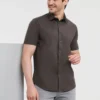 Russell Collection Mens Short Sleeve Easycare Fitted Shirt