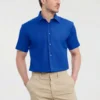 Russell Collection Mens Short Sleeve Easycare Tailored Oxford Shirt