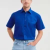 Russell Collection Mens Short Sleeve Polycotton Easycare Poplin Shirt