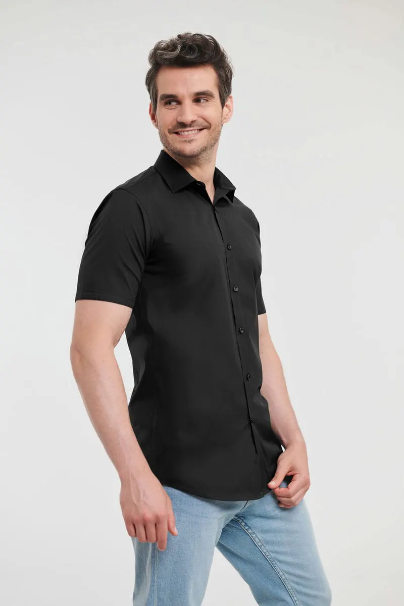 Russell Collection Mens Short Sleeve Ultimate Stretch Shirt