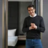 Russell Collection Mens V Neck Knitted Sweater