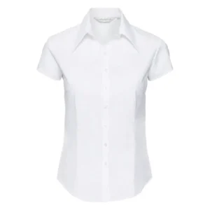 Russell Collection Womens Cap Sleeve Tencel Fitted Shirt