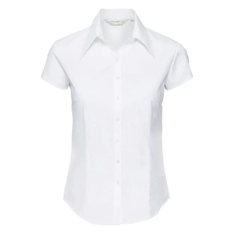 Russell Collection Womens Cap Sleeve Tencel Fitted Shirt
