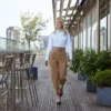 Russell Collection Womens Long Sleeve Herringbone Shirt