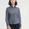Russell Collection Womens Long Sleeve Polycotton Easycare Fitted Poplin Shirt