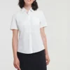 Russell Collection Womens Short Sleeve Pure Cotton Easycare Poplin Shirt