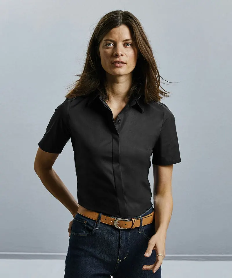 Russell Collection Womens Short Sleeve Ultimate Stretch Shirt