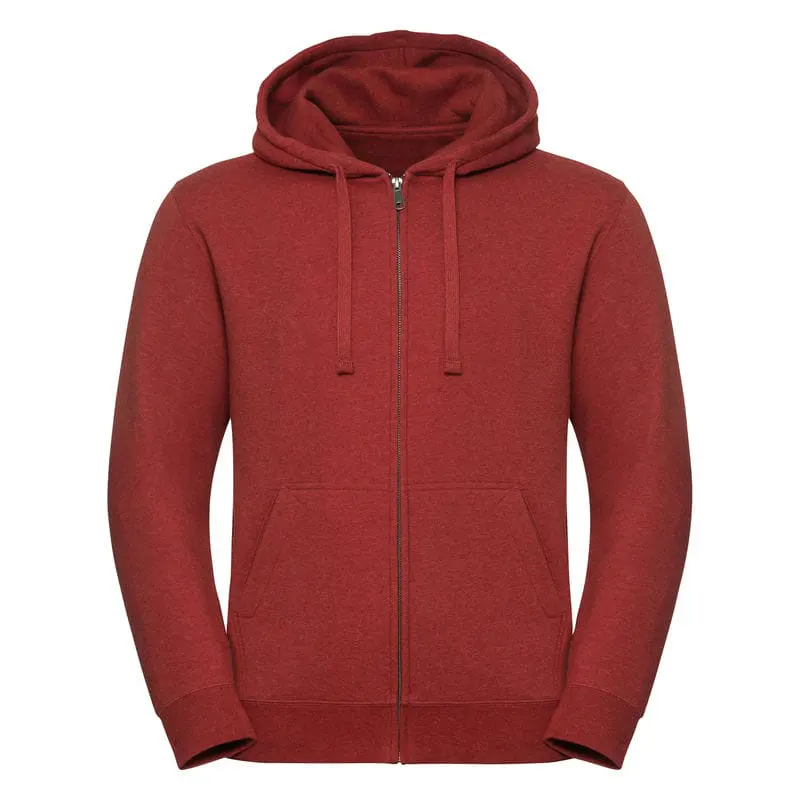 Russell Europe Mens Authentic Melange Zipped Hood Sweatshirt