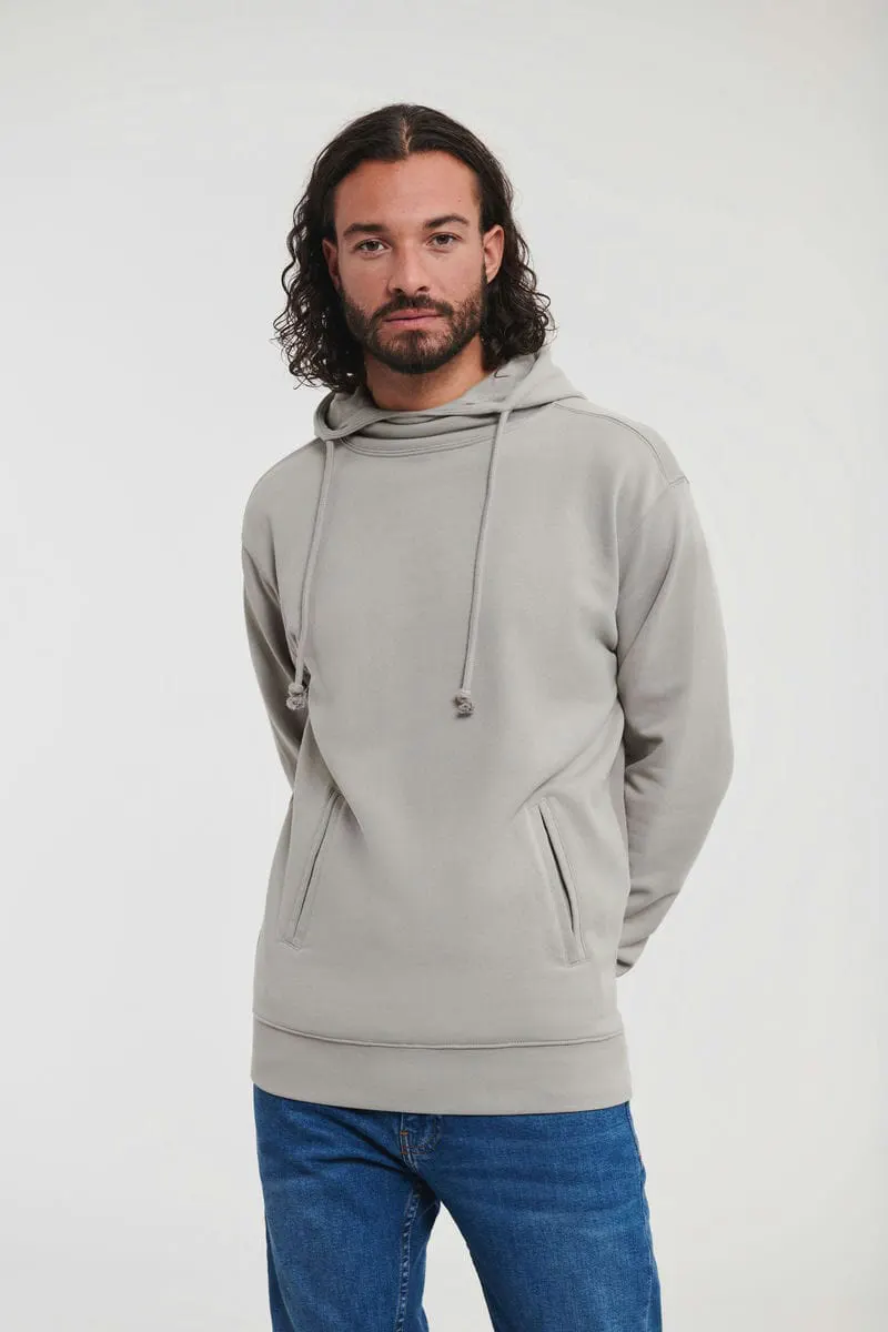 Russell Europe Mens Pure Organic High Collar Hooded Sweatshirt