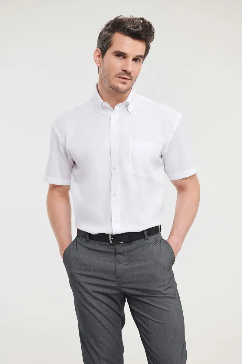 Russell Europe Mens Short Sleeve Ultimate Non Iron Shirt