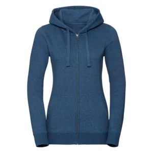 Russell Europe Womens Authentic Melange Zipped Hood Sweatshirt