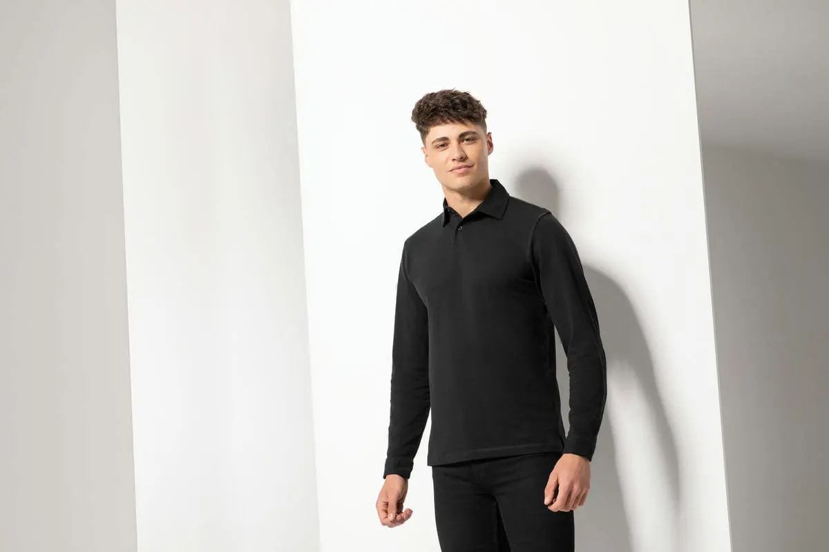 Sf Mens Long Sleeve Stretch Polo