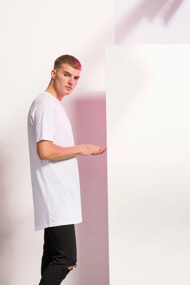 SF Mens Longline T Shirt With Dipped Hem