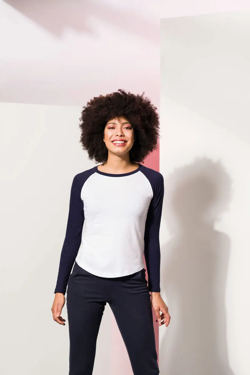 SF Womens Long Sleeve Baseball T Shirt