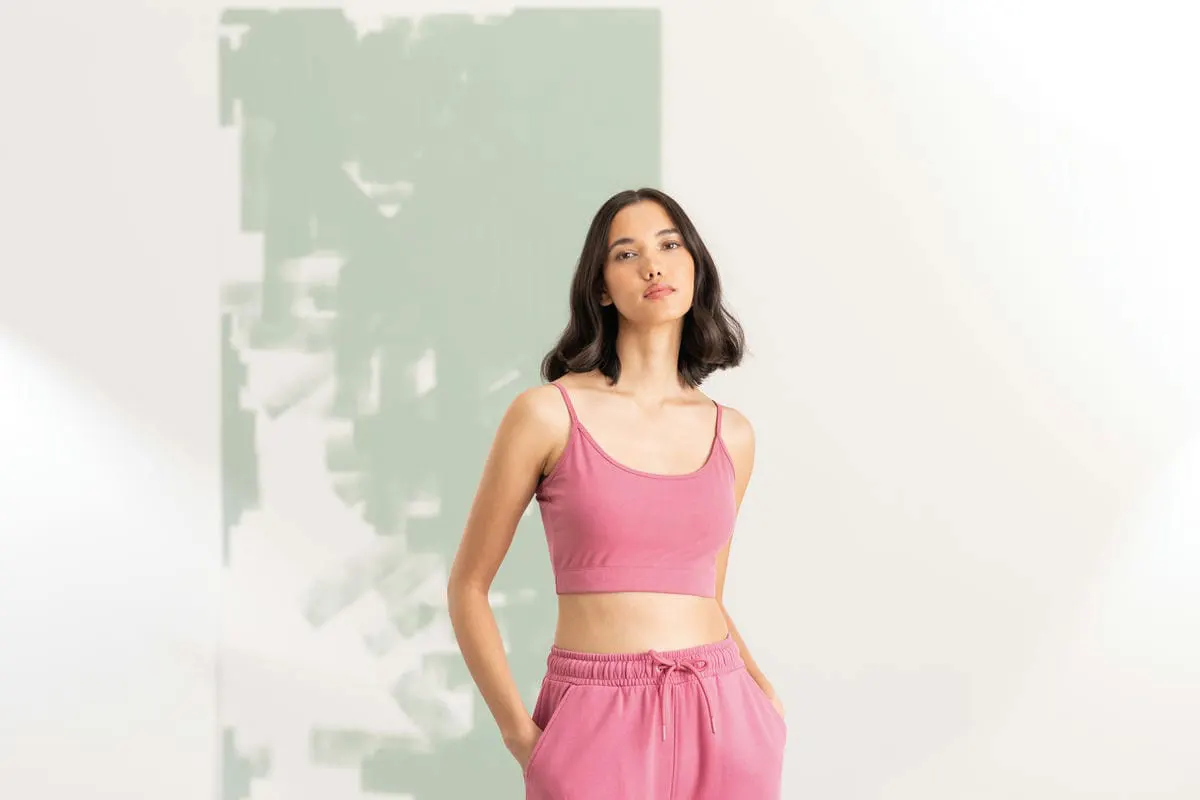 SF Womens Sustainable Fashion Cropped Cami Top With Adjustable Straps