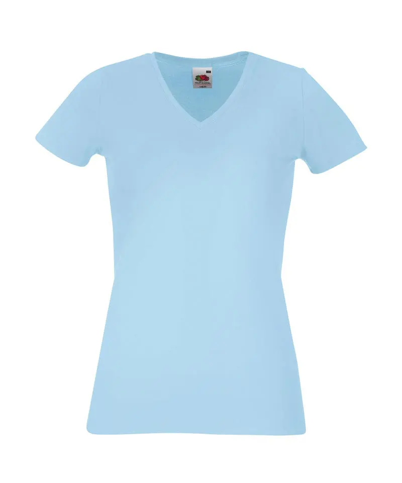 Fruit Of The Loom Womens Lady Fit V Neck Tee