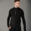 Tombo Mens Long Sleeved ¼ Zip Top