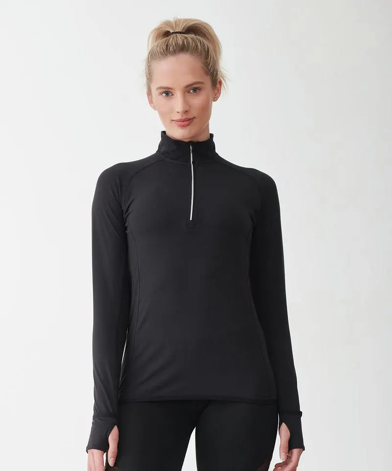 Tombo Womens Long Sleeved ¼ Zip Top