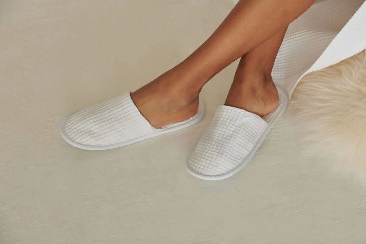 Towel City Waffle Mule Slippers