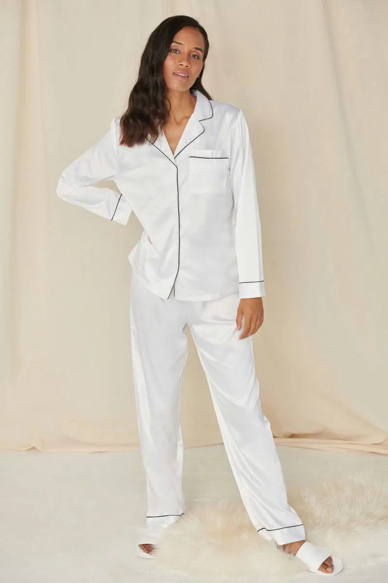 Towel City Womens Satin Long Pyjamas