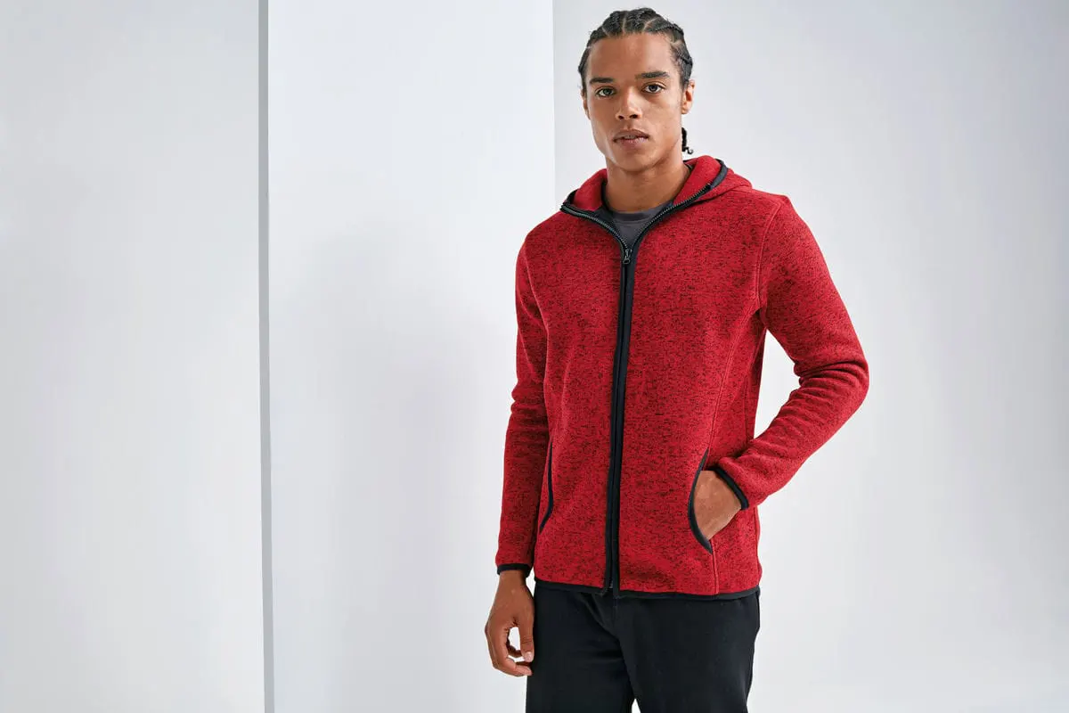 Tridri Mens Melange Knit Fleece Jacket