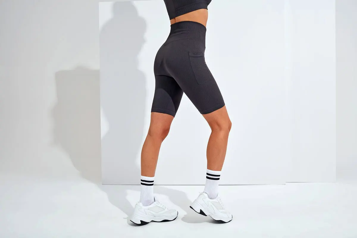 Tridri Womens Ribbed Seamless 3D Fit Cycle Shorts