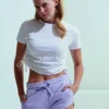 Tridri Womens Ruched Crop Top