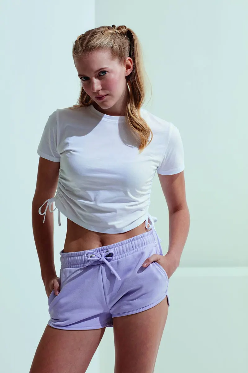 Tridri Womens Ruched Crop Top