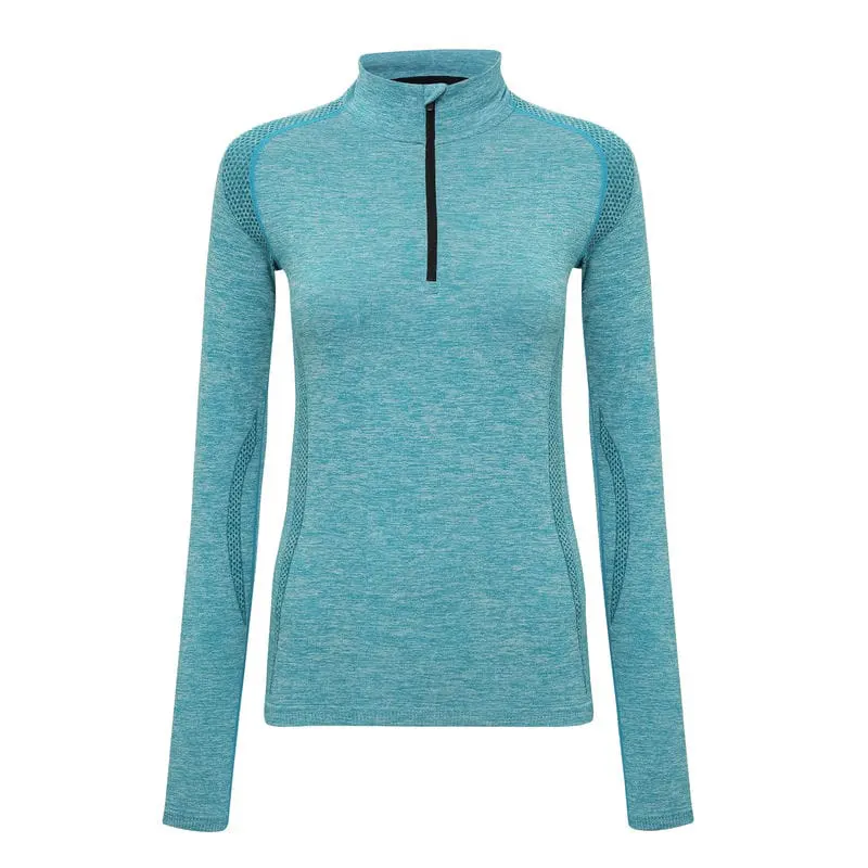Tridri Womens Seamless 3D Fit Multi Sport Performance Zip Top