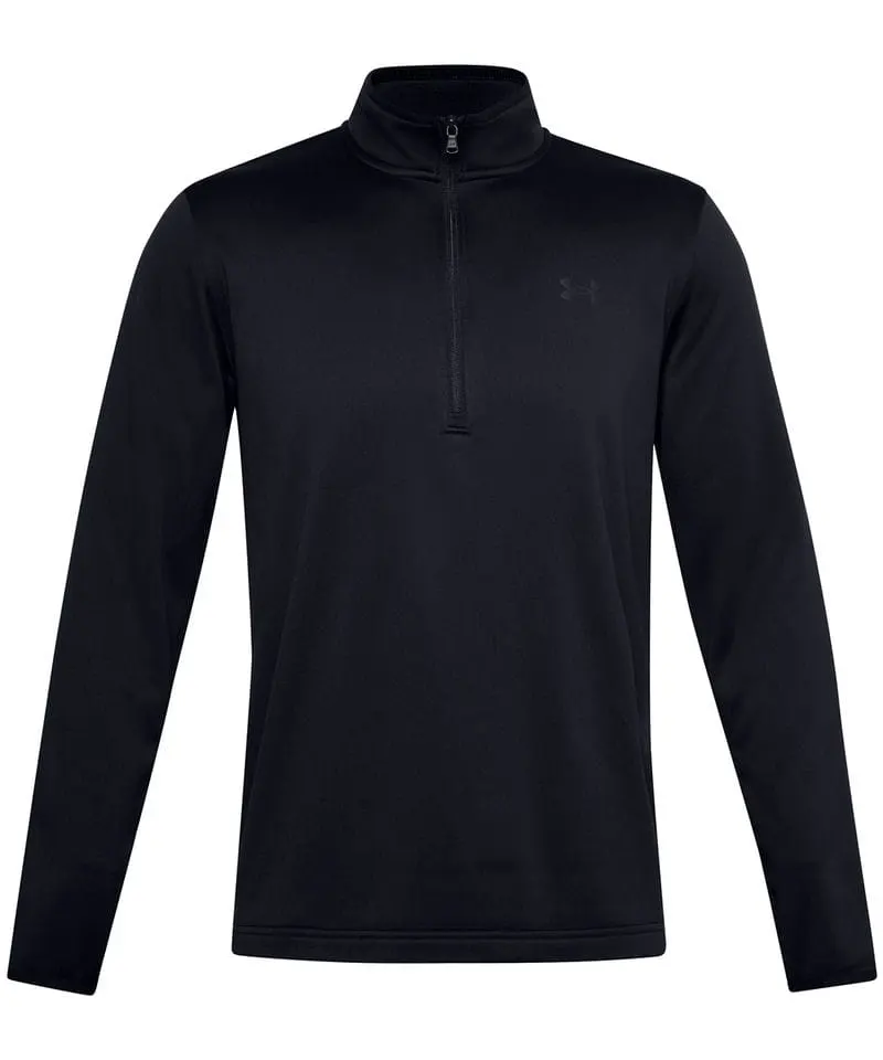 Under Armour Mens Armour Fleece Half Zip In Black And Black
