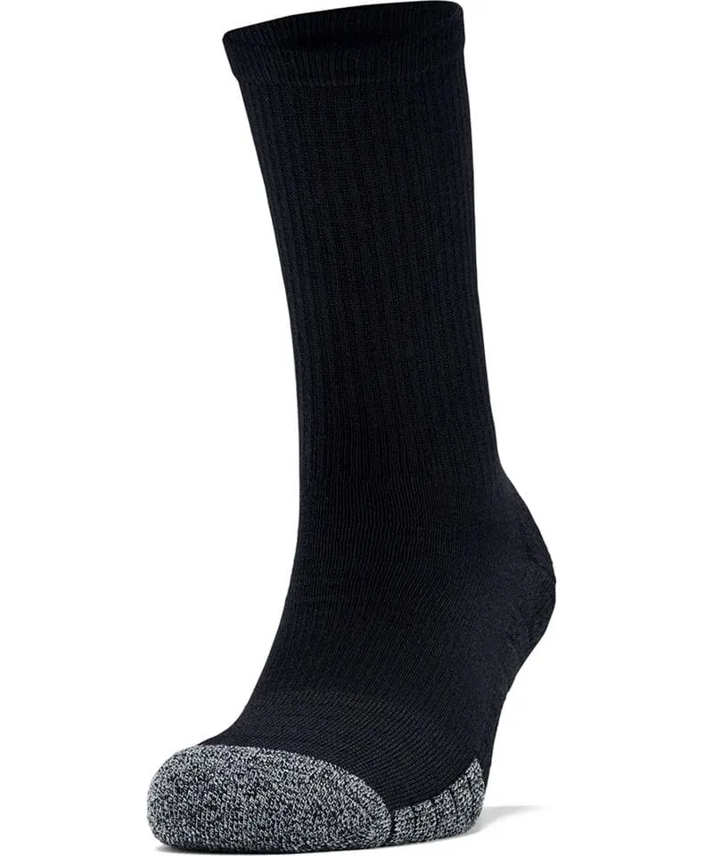 Under Armour Mens Heatgear Crews Pack Of 3 Pairs In Black And Black And Steel