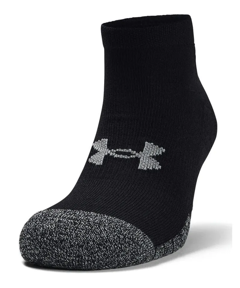Under Armour Mens Heatgear Lo Cut Socks Pack Of 3 Pairs In Black And Black And Steel