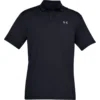 Under Armour Mens Performance Polo Textured In Black And Pitch Grey