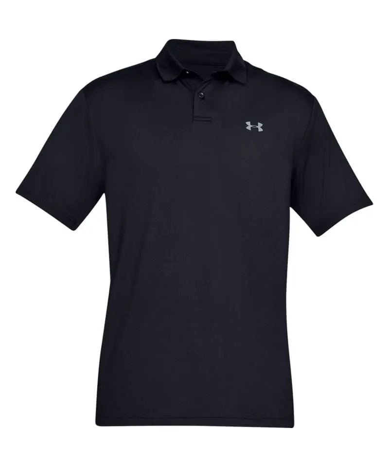Under Armour Mens Performance Polo Textured In Black And Pitch Grey