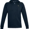 Under Armour Mens Rival Fleece Full Zip Hoodie In Academy And Onyx White